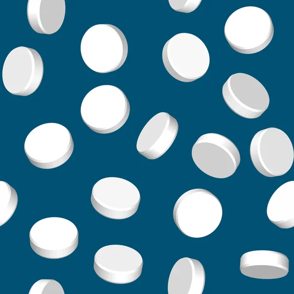 Fondo azul abstracto con píldora blanca — Vector de stock