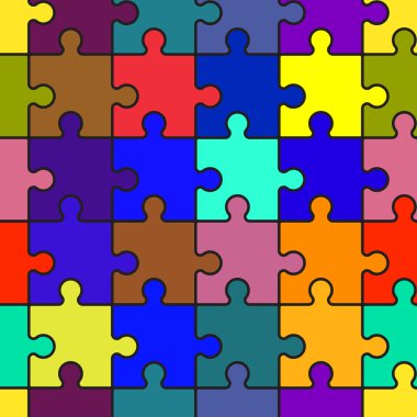 Motley abstract background with puzzle clipart