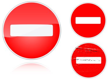 Set of variants no entry road sign clipart
