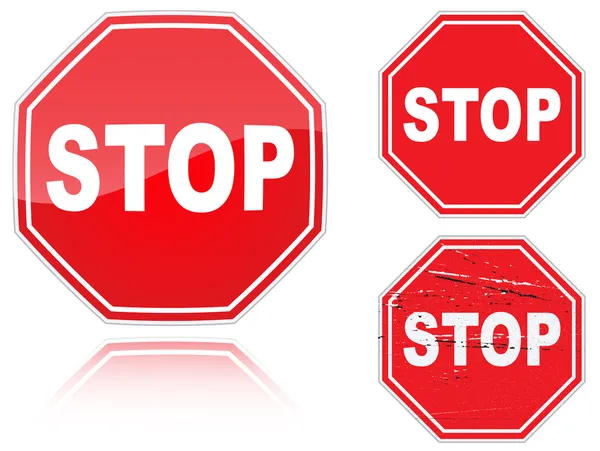 Conjunto de variantes um sinal de stop road — Vetor de Stock