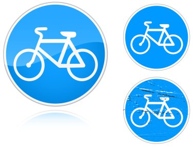 Variants a Bicycle path - road sign clipart