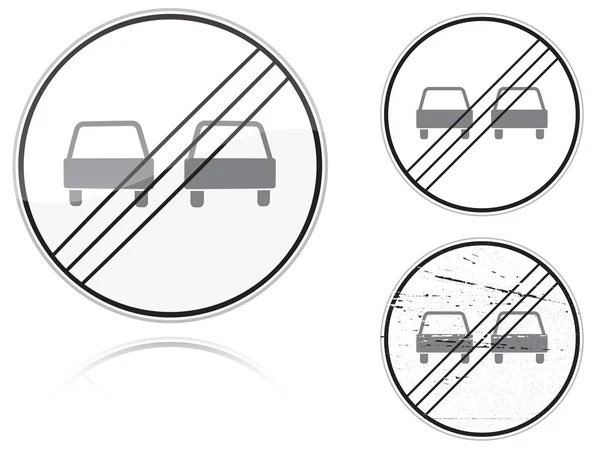 Variantes a Fin de non-passage - panneau routier — Image vectorielle
