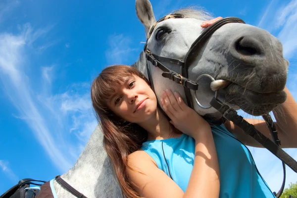 Girl on a horse — Stock Photo, Image