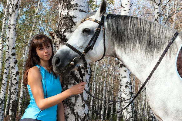 Дівчина на коні — стокове фото