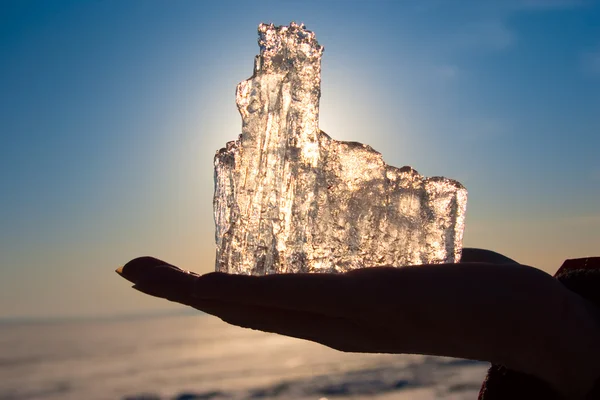 stock image Ice on a hand