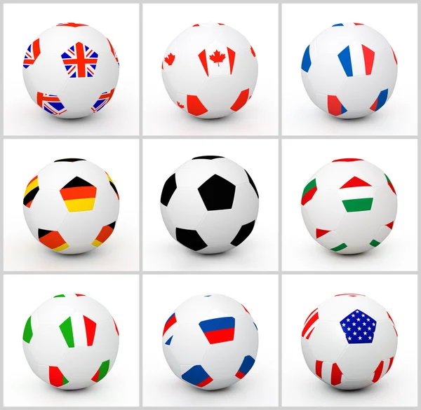 Набор футбольный мяч — стоковое фото