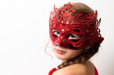 Girl in a red mask