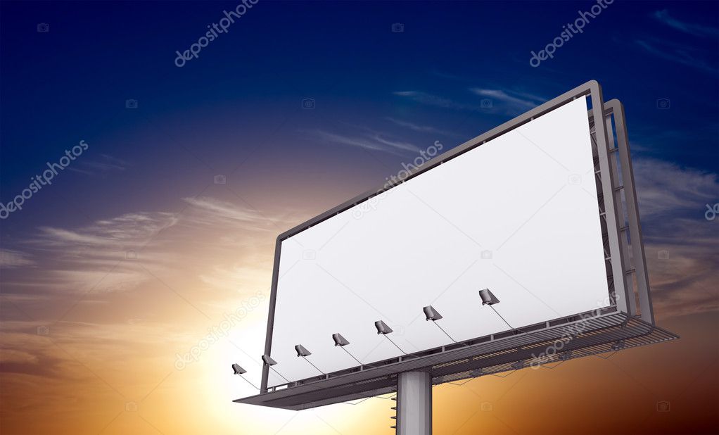 Billboard against sunset
