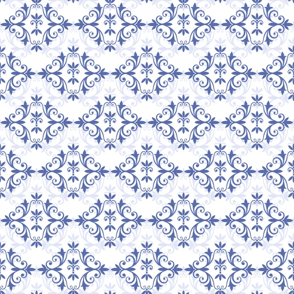 Wit-blauw naadloze patroon (vector) — Stockvector