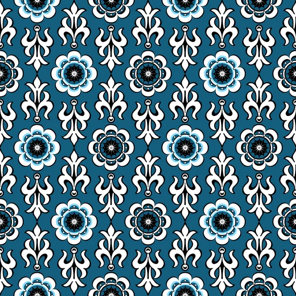 Modèle bleu vintage sans couture — Image vectorielle