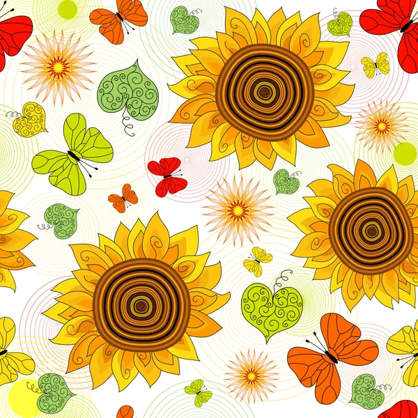 Répétition motif floral vif — Image vectorielle