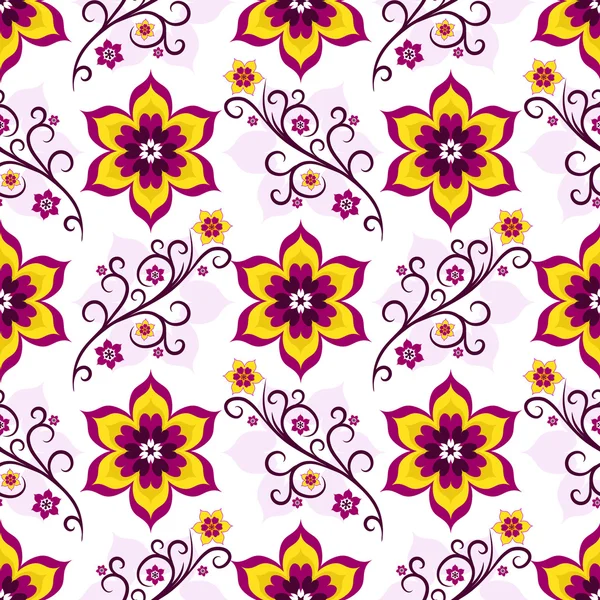 완벽 한 화이트-핑크 꽃 패턴 — 스톡 벡터