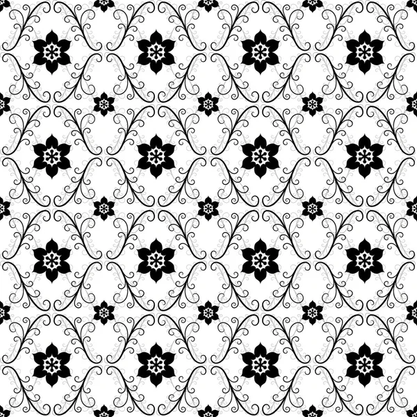 Blanco-negro vintage patrón sin costuras — Archivo Imágenes Vectoriales