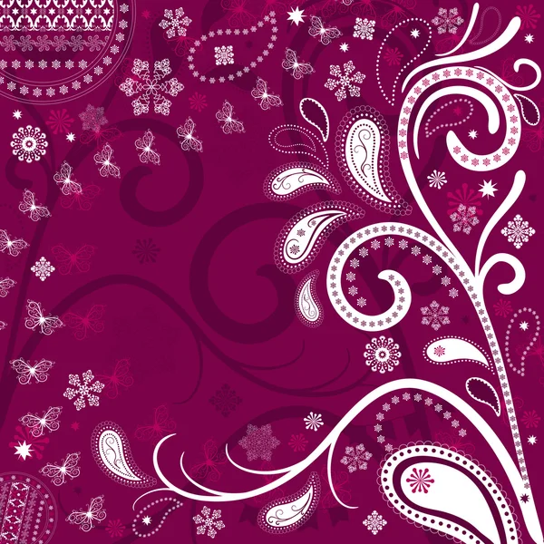 紫と白のクリスマス フレーム — ストックベクタ