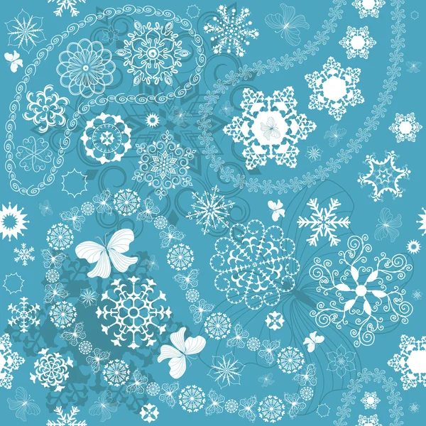 圣诞无缝蓝色图案 — 图库矢量图片