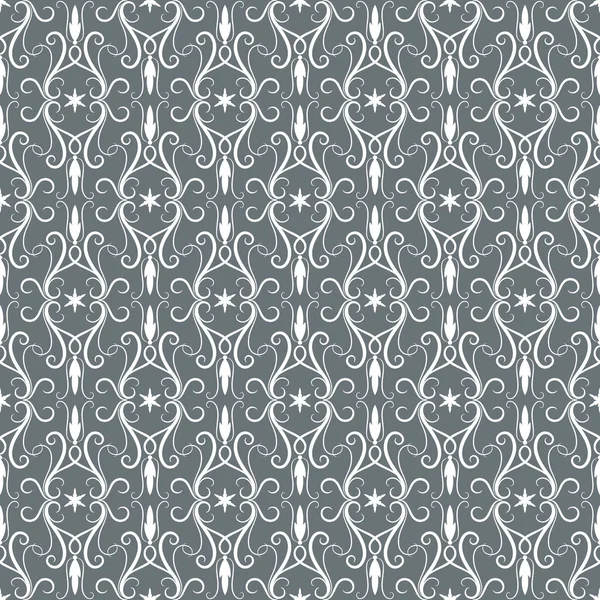 Vit-grå vintage seamless mönster — Stock vektor