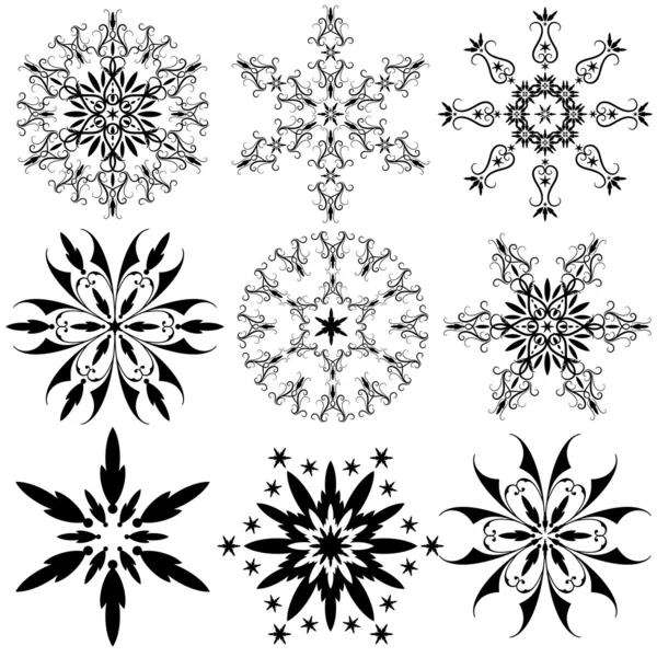 Набір вінтажних сніжинок — стоковий вектор