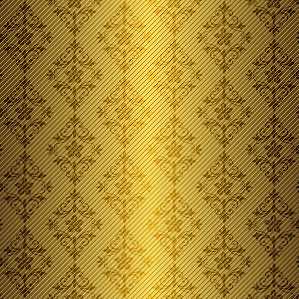 황금 꽃 원활한 패턴 — 스톡 벡터