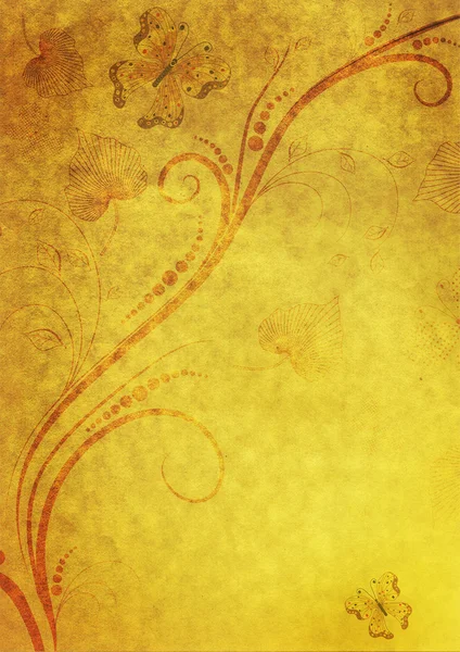 Желтая старая бумага с рисунком — стоковое фото