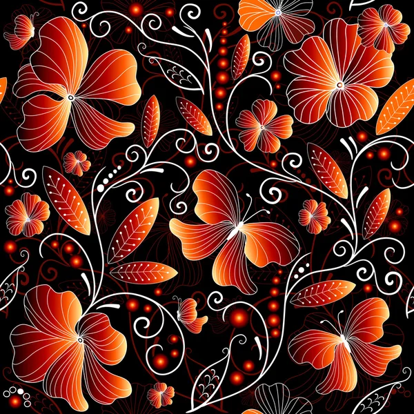 Seamless floral dark pattern — Wektor stockowy