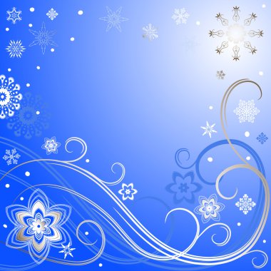 Blue-silvery christmas frame clipart