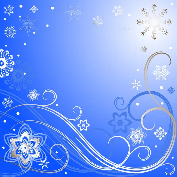 Μπλε-ασημί πλαίσιο Χριστούγεννα — Διανυσματικό Αρχείο