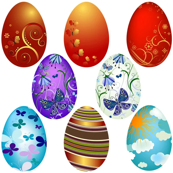 Állítsa be a húsvét tojás — Stock Vector