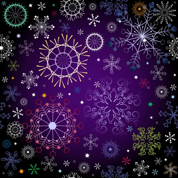 Black and violet effortless christmas pattern — Stock Vector