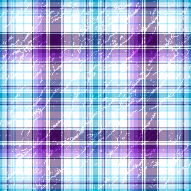 Repeating violet-white grunge checkered pattern clipart