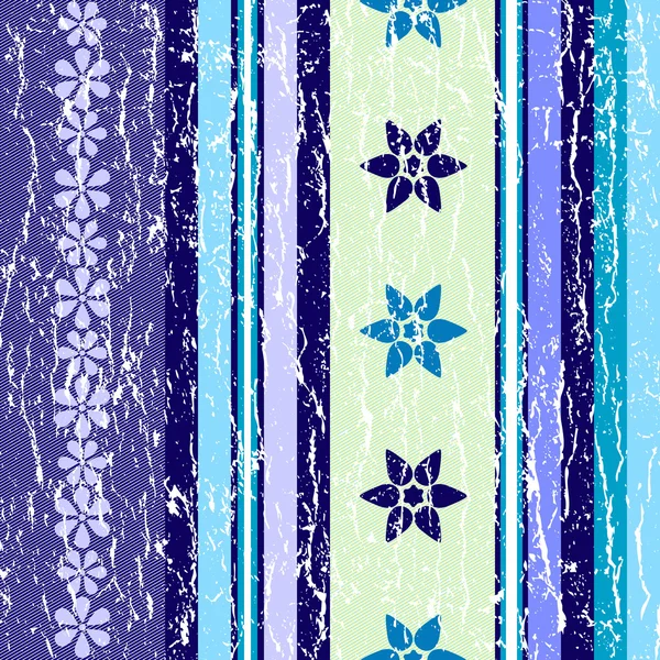 Grunge rayé motif floral. Sans couture — Image vectorielle
