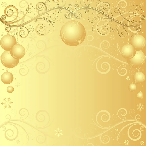 Fond de Noël doré — Image vectorielle
