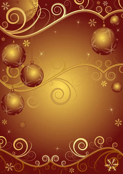 Snímek vánoční červená zlatá — Stockový vektor
