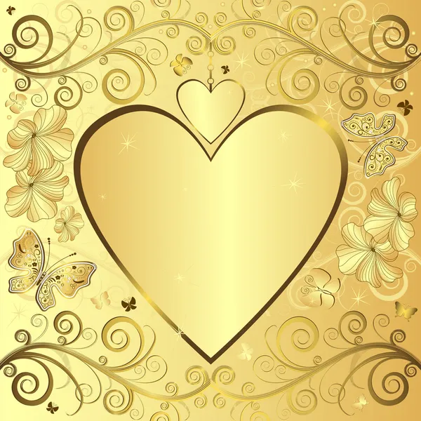 Валентина элегантный золотой фон — стоковый вектор