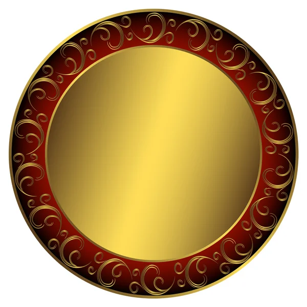 Cadre doré-rouge-noir — Image vectorielle