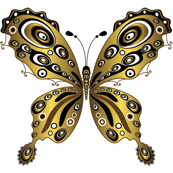 Gold butterfly — Stock Vector