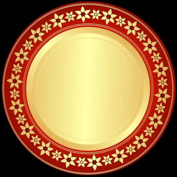 Золота і червоно-чорна рамка — стоковий вектор