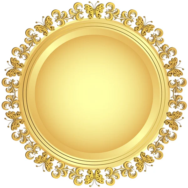 Золотая пластина с орнаментом — стоковый вектор