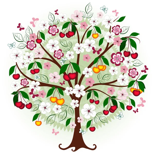 Albero decorativo ciliegio — Vettoriale Stock
