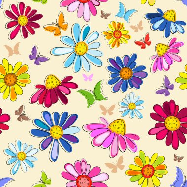 Effortless pink floral pattern clipart