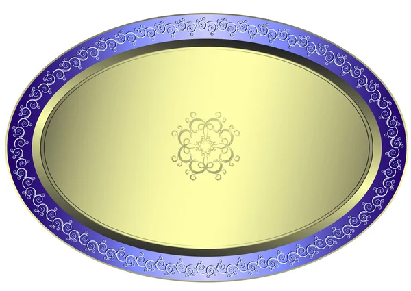 Plaque ovale argentée — Image vectorielle
