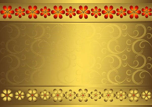 Gold vintage frame (vector) — Stock Vector