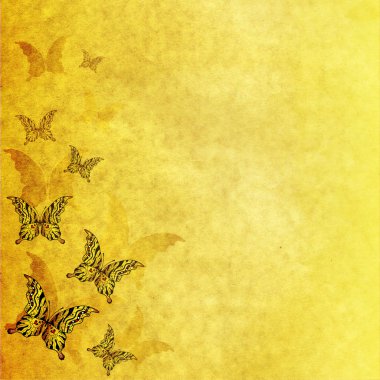 Paper with butterflies clipart