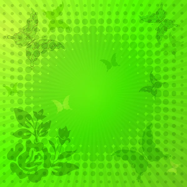 Moldura verde vívida decorativa — Vetor de Stock