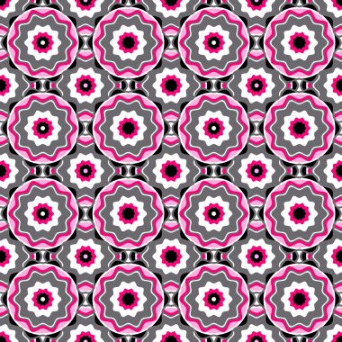 Pink-black-white-grey seamless pattern clipart