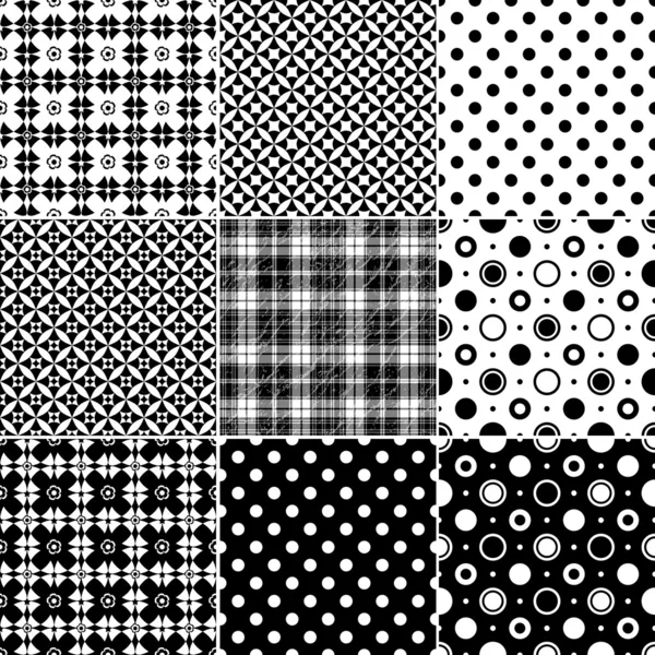 Grote verzameling naadloze patronen — Stockvector