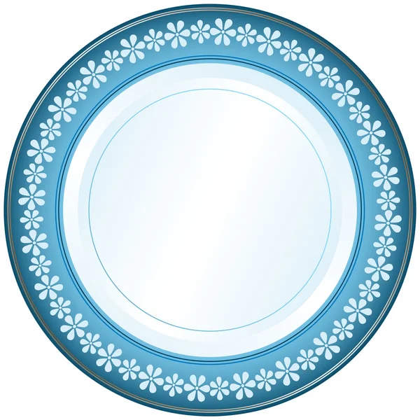 Біло-блакитна тарілка — стоковий вектор