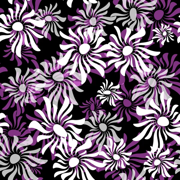 Donker herhalende floral patroonKenarlık için dikişsiz çiçek süsleme — Stockvector