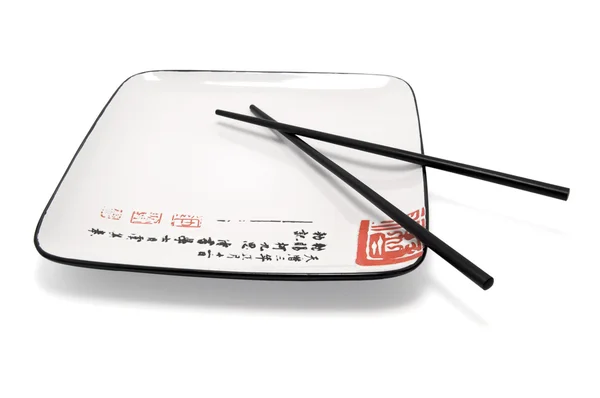 空盘子和筷子 — 图库照片