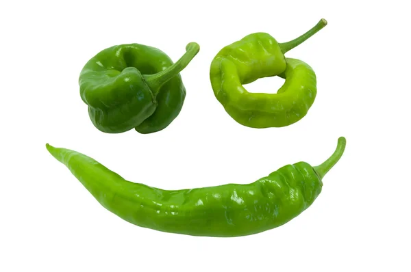 Zelený peper v úsměvu — Stock fotografie