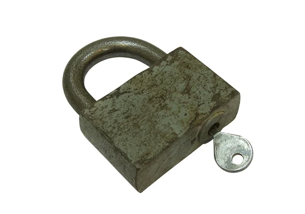 Stary kłódka z kluczem — Zdjęcie stockowe